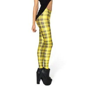 *Limited* Black Milk Clothing TARTAN YELLOW LEGGINGS XS